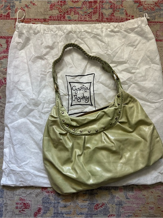 Cynthia Rowley Handbags - Cynthia Rowley Light Olive Braided-Handle Hobo Shoulder Bag